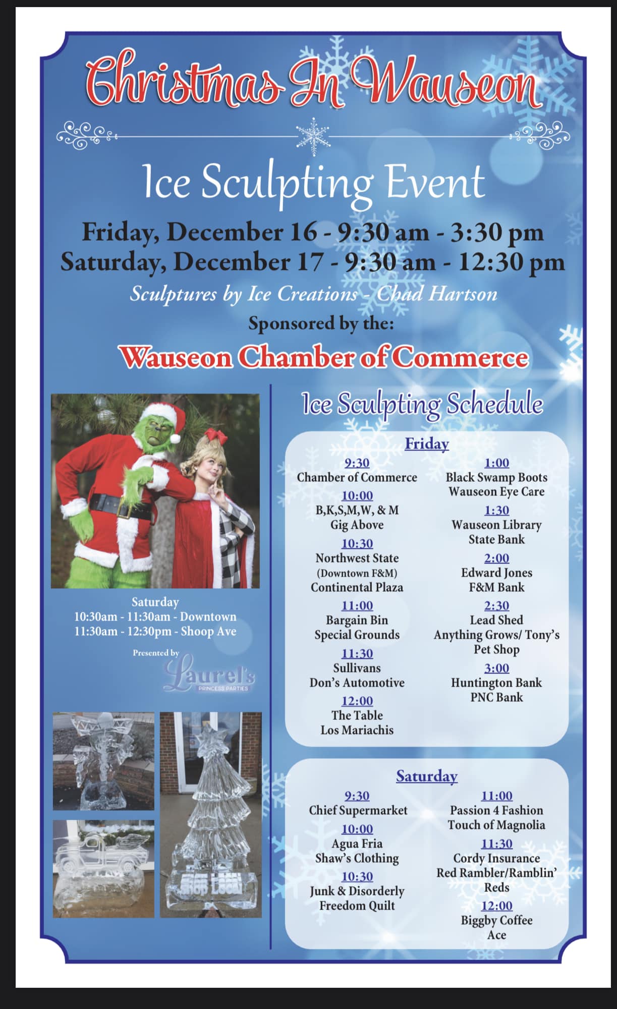 ice sculpture flyer